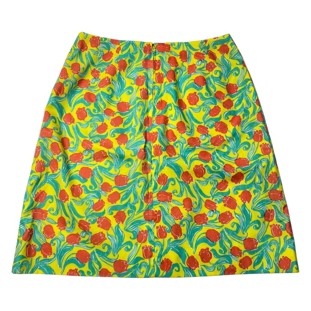 Vintage 60's Lilly Pulitzer A-Line‎ Mini Skirt Women's Small Floral Retro Roses - Picture 4 of 5
